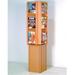 Wooden Mallet Divulge Spinning Floor Display 12 Magazine and 24 Brochure Pockets with Brochure Inserts in Light Oak