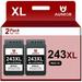 PG-243 PG 243 Ink 243 Black Ink Cartridge 243XL Compatible for Canon PG-243 Black Ink Cartridge Pigment-Based Ink Compatible with PIXMA printers that use PG-245 and PG-245XL ink cartridges (2 Black)