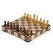 Bey-Berk International Matted Inlay Chess Checkers Set with Storage Drawer Brown Tan