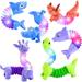 Animals Fidget Toys for Toddlers: 6 Pack LED Animal Pop Tubes for Kids 2 3 4 5 6 Year Old Girls Boys Gifts New Sensory Toy for Toddler Age 3-5 Tube Set Light Up Party Favors Girl Boy Gift