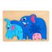 Temacd Jigsaw Puzzle Wooden Colorful Three-dimensional Educational Hand-eye Coordination Child Gift 3D Animal Puzzle Baby Early Education Toy Party Favors Elephant