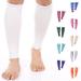 Doc Miller Calf Compression Sleeve Men and Women - 20-30mmHg Shin Splint Compression Sleeve Recover Varicose Veins Torn Calf and Pain Relief - 1 Pair Calf Sleeves White Color - Medium Size