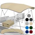 KNOX Universal 4 Bow Bimini Top Replacement Canvas Bimini Top Canvas Only with Zip-On Storage Boot 900D Marine Grade Waterproof Fadeproof Sun Shade Boat Canopy No Frame 73-78 W Sand