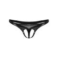 iEFiEL Mens Patent Leather Underwear Hollow Out Bulge Pouch G-String Jockstrap T-Back Thongs Black XXL