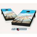 AJJCornhole Beach Bum Lifestyle Theme Cornhole Set with Bags 8 x 24 x 48 in.
