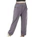 Mrat Sweat Pants for Women with Pockets Full-Length Trousers High Waisted Pants Wide Leg Trousers Trendy Pants Linen Pants Comfy Sweat Pants Gray XXXXL