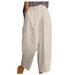 Mrat Full Length Pants Tailored Trousers for Women High Waisted Pants Wide Leg Trousers Jogger Sweat Pants Hiking Pants Oversized Fall Pants Straight Pants Linen Pants