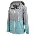 Womens Waterproof Raincoat Outdoor Hooded Rain Jacket Windbreaker Coat