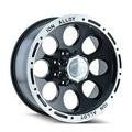 Ion Wheels 174 Series 15x8 Wheel with 5x5.5 Bolt Pattern - Black/Machined Lip - 174-5885B