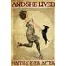 Vintage Metal Tin Sign Dog Lovers Poster and She Lived Happily Ever After Home Living Decor Art Gift for Dog Lovers Dog Lady Vintage dachshund Wall Art Print Poster Metal Tin Sign 8X12-Inch