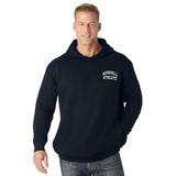 Men's Big & Tall Russell® Quilted Sleeve Hooded Sweatshirt by Russell Athletic in Black (Size 3XL)