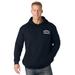 Men's Big & Tall Russell® Quilted Sleeve Hooded Sweatshirt by Russell Athletic in Black (Size 3XLT)