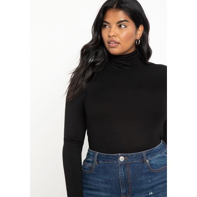 Plus Size Women's Layering Turtleneck by ELOQUII in Totally Black (Size 18/20)