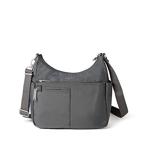 Baggallini Women's Securtex Anti-Theft Free Time Crossbody Bag Cross Body, Charcoal, One Size