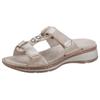 Pantolette ARA "HAWAII", Damen, Gr. 42, beige (sand metallic), Veloursleder, modisch, Schuhe, Keilabsatz, Sommerschuh, Schlappen mit Klett
