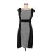 Scarlett Casual Dress - Sheath Scoop Neck Short sleeves: Black Color Block Dresses - Women's Size 6