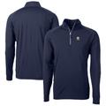 Men's Cutter & Buck Navy Notre Dame Fighting Irish Alumni Logo Adapt Eco Knit Stretch Recycled Quarter-Zip Pullover Top