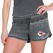 Women's Concepts Sport Charcoal Kansas City Chiefs Resurgence Waffle Knit Shorts