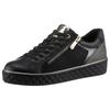 Plateausneaker MARCO TOZZI, Damen, Gr. 39, schwarz (schwarz, kombi), Lederimitat, Textil, unifarben, kontrastfarbene Details, sportlich, Schuhe, Freizeitschuh, Halbschuh, Schnürschuh mit seitlichem Reißverschluss