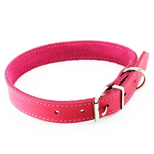 Heim Halsband mit Ziernaht, pink 44-54cm, B25mm Hund