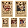Neue Anime Einem Stück Luffy 3 Milliarden Bounty Wollte Poster Vier Kaisern Kid Action-figuren