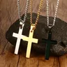Meaeguet Classic Men Cross Pendant Necklace For Male Stainless Steel Necklace Statement Cruz Jewelry
