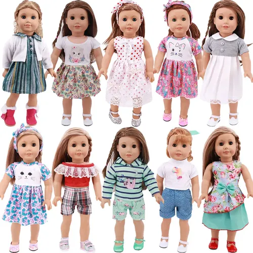 Puppe Kleidung Kleid Schleier College Stil Fit 18 Zoll Amerikanischen Puppe Mädchen Und 43Cm Neue