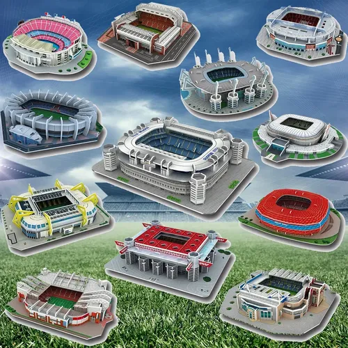 Kreative DIY 3D Papier Puzzle Fußballplatz Stadion Montiert Modell Pädagogisches Spielzeug