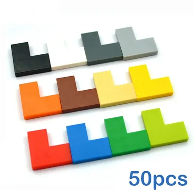 50 stücke DIY Bausteine Dünne Glatte 1 + 2 Punkte Figure Bildungs Kreative Spielzeug für Kinder Größe Kompatibel Mit 14719 ziegel Image