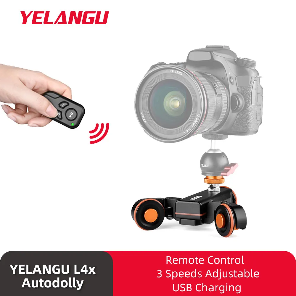 Yelangu kamera video auto dolly l4x elektromotor spur schieber für canon nikon sony dslr iphone12 13 xiaomi Image