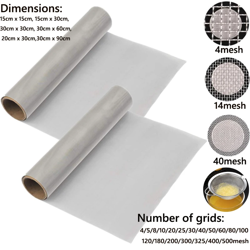 1 Stück Filtersieb aus Edelstahl 304, 5/8/20/30/40–500 Mesh, gewebter Draht, hochwertiges Siebfilterblatt aus Edelstahl