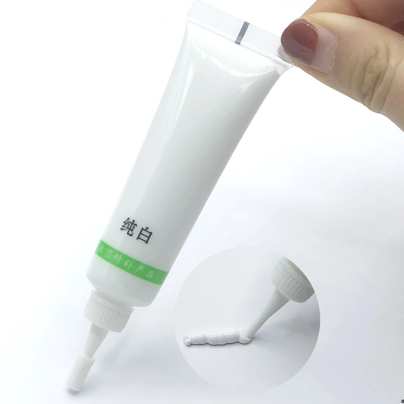 Möbelfarbe, Holzmöbel-Reparaturpaste für Holztüren, Böden, Renovieren, Kratzloch, Risse, Entferner, 18 g, reinweiße Holzfarbe