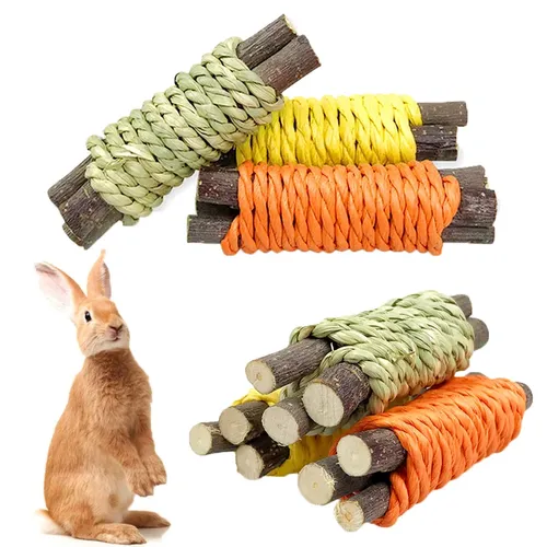 Kaninchen Kauen Spielzeug Organische Natürliche Apple Holz Gras Pet Bunny Kaninchen Spielzeug Für