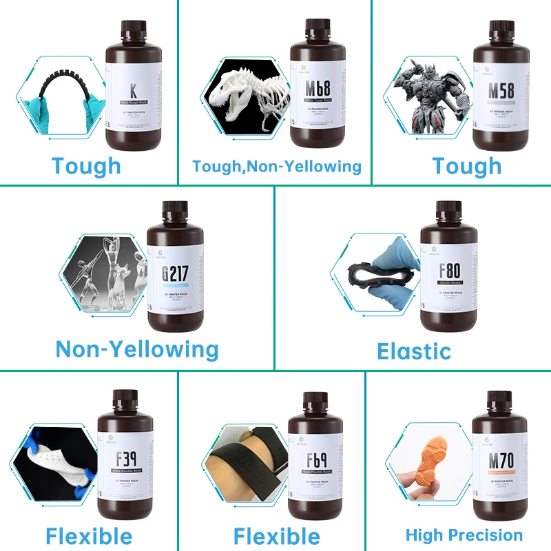 Resione 1 kg ABS wie robustes 3D-Drucker UV-Harz Photopolymerharz für Elegoo Anycubic Resin 3D-Photonenharz-Flüssigkeit Image