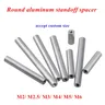 2-10 stücke Aluminium-Abstands halter m2 m 2 5 m3 m4 m5 m6 runde Aluminium-Abstands halter Abstands