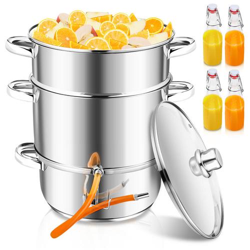 Dampfentsafter Induktion Entsafter Saftpresse Obst Fruchtentsafter Edelstahl 8 Liter ø 26cm