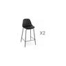 M-s - Lot de 2 tabourets de bar H65 cm noir - adrya