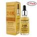 2 Pack Face 24K Gold Ampoule Serum Luxury Skin Care Essence Moisturizing Smoothing Making Flawless Elasticity Soft Skin