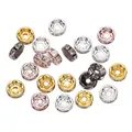 50/100pcs 4 6 8 10mm Gold Color Rhinestone Rondelles Crystal Bead Loose Spacer Beads for DIY Jewelry