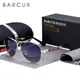 BARCUR Design Titanium Alloy Sunglasses Polarized Men's Sun Glasses Women Pilot Gradient Eyewear