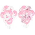 10/15pcs Swan Print Latex Balloon Pink White Gold Birthday Baby Shower Party Decoration Kids Girl