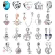 Original 925 Sterling Silver Charms Family Tree Boy Girl Love Mom Friend Beads Fit Pandora Bracelets