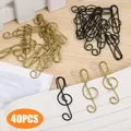 Metal Creative Music Note Shaped Creative File Clamp Paper Clips Bookmark Holder Paper Decorative