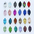 All size 24-colors Navette crystal glass Flatback sew on rhinestone stones montees silver claw