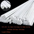 5/10/25/50pcs White ABS Round Plastic Pipe Tube Hollow Pipe OD 2/2.5/3/4/6/8mm x Length 250mm