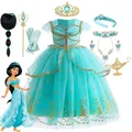 Disney Jasmine Princess Dress For Baby Girls Birthday Party Carnival Cosplay Aladdin Agic Lamp Kids