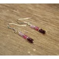 Ombre Ruby Earrings Pink Sapphire Watermelon Tourmaline Earrings Labradorite Jewelry Wire