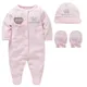 Baby Girl Clothes Set Boy Pijamas bebe fille with Hats Gloves Cotton Breathable Soft ropa bebe