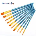 6/10pcs set Watercolor Gouache Painting Pen Nylon Hair Wooden Handle Paint Brush Set Drawing Art