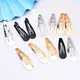 15-30 pcs 3-9cm Black/silver paint Metal Snap Clips Water drop lank Baby Clips For DIY Hair Clips